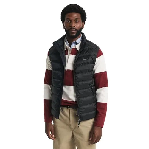 GANT Herren Light Down Vest Weste, Schwarz, XL EU