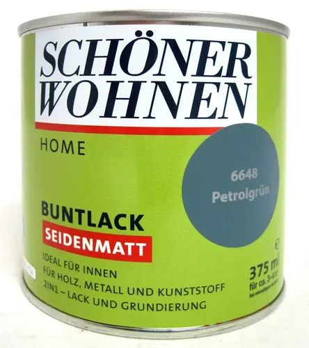 Home Buntlack - Acryllack, seidenmatt, 6648 Petrolgrün 375 ml 22€/Liter