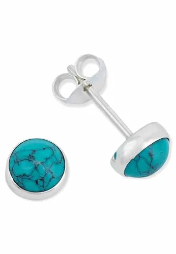 Ohrstecker 925 Silber Türkis Edelstein Ohrringe echt Silber Damen Sterling Silber Stecker Geschenk(MOS-038-15)