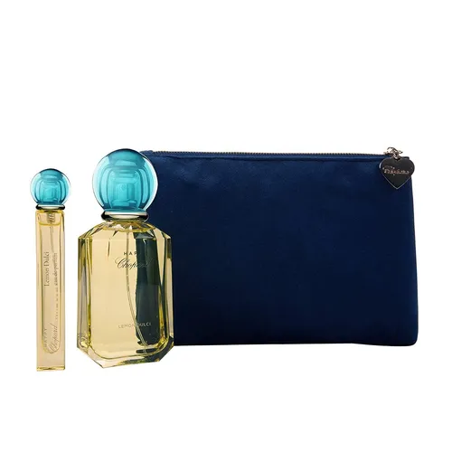 Chopard Happy Lemon Dulci Set - Parfum und Düfte: Exquisites Eau De Parfum für Frauen im 100 ml Flacon, inklusive stilvollem blauen Makeup Bag – ideal für unterwegs!