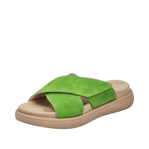 Rieker Pantolette Sommerschuh mit bequemem Fußbett - Wanderschuhe für den Sommer, ideal als Strandschuh oder Hausschuh, ausgestattet mit einem bequemen Fußbett und praktischen Klettverschluss.
