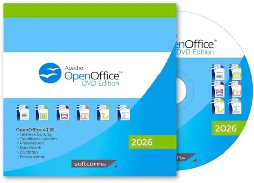 OpenOffice - 2026 DVD-Edition für PC/Notebook | Open Office - Disc/Datenträger