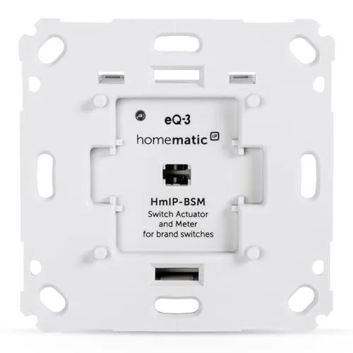 Homematic IP Smart Home Schalt-Mess-Aktor HmIP-BSM - Für Markenschalter, intelligentes Lichtmanagement und einfache Integration in bestehende Schalterdesigns
