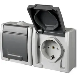 Elektroplast Socket Aquant 2Pl Grey Ip55 1245-10 - Grau