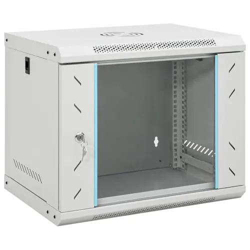 vidaXL 9U Wand Netzwerkschrank, Serverschrank Wandmontage, 19