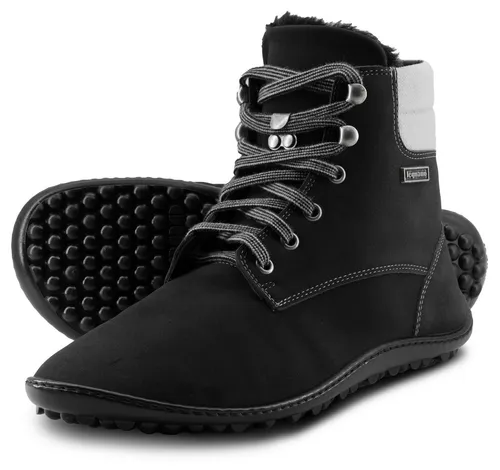 Leguano icebare black Barfußschuh 44 - Wanderschuhe mit warm gefütterten Innensohlen für optimalen Komfort und Flexibilität, ideal für aktive Outdoor-Abenteuer.