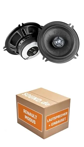 Lautsprecher Boxen Einbaupaket für Eton PFX13 kompatibel mit Renault Modus hinten | 2X Tief-Mitteltöner mit integriertem Hochtöner 90W MAX