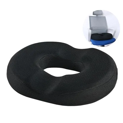 NEXROLA Sitzkissen, Memory-Schaum-Sitzring, Abnehmbarer Bezug – lindert Hämorrhoiden, Rückenschmerzen und Ischiasbeschwerden, geeignet für Bürostühle, Autositze und Rollstühle, 40 x 34 x 6 cm
