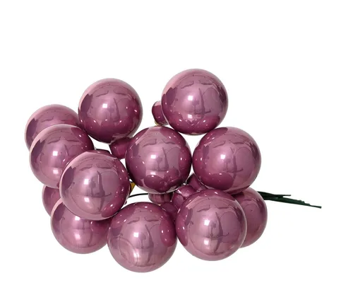 Kaemingk Weihnachtsbaumkugel, Weihnachtskugeln am Draht 2cm Glas 12 Stück - Vintagerosa glänzend