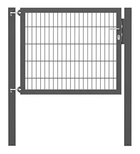 Alberts Zauneinzeltür Flexo Plus, anthrazit – Robuste Sicherheit für Ihren Garten - Zauntore aus langlebigem Doppelstabmattenzaun, rostgeschützt durch Verzinkung und Kunststoffbeschichtung, ideal für zuverlässige und preiswerte Einzäunung.