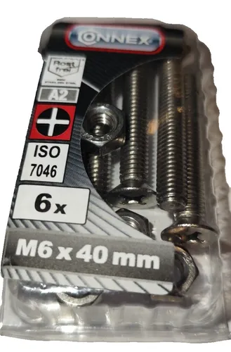 Gewindeschrauben M6x40 mm 6 stück Edelstahl ISO 7046 A2