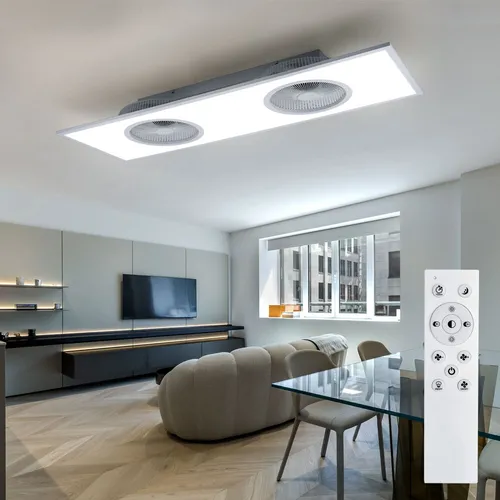 Deckenventilator mit Beleuchtung und Fernbedienung - Ventilatoren mit dimmbarer LED-Deckenlampe, 10 Geschwindigkeitsstufen und praktischer Memoryfunktion für individuellen Komfort im Schlafzimmer oder Wohnzimmer.