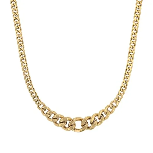 s.Oliver Edelstahl Halskette für Damen, 40+5 cm, Gold - Elegante Damenkette aus Edelstahl, längenverstellbar und mit Karabinerverschluss. Perfekte Geschenkidee in edler Schmuck Geschenkbox.