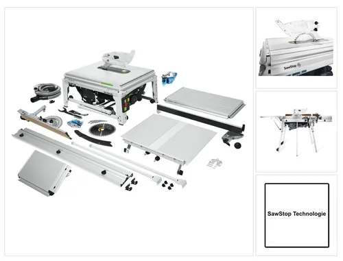 Festool TKS 80 EBS Tischkreissäge mit SawStop Technologie - Professionelle Tischkreissäge mit 2200 Watt Leistung und innovativer Sicherheits-Technologie. Ideal für präzise Schnitte und maximale Flexibilität in der Werkstatt.