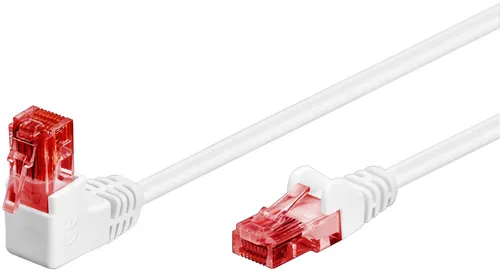 Goobay CAT 6 Patchkabel 1x 90° gewinkelt, U/UTP, Weiß, 0.25 m