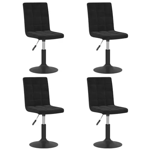 vidaXL 4X Drehbarer Esszimmerstuhl in Schwarz von vidaXL