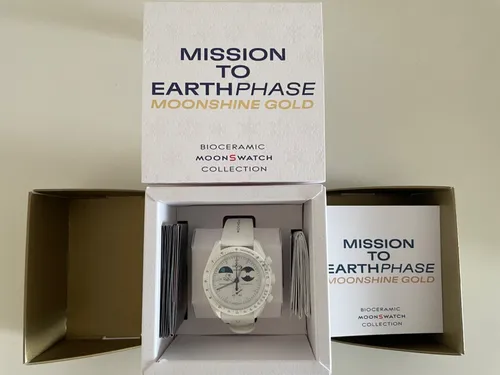 Swatch x Omega Mission to Earthphase Cold Moon Moonshine Gold Einzigartg Neu OVP