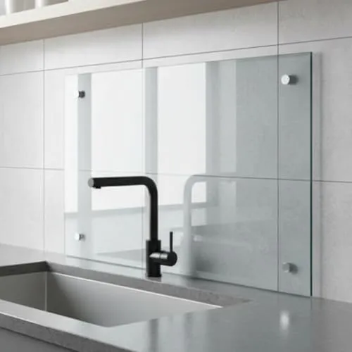 Mucola Küchenrückwand Klarglas 90x55 cm in weiß von Mucola