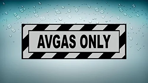 Akachafactory Selbstklebend Sticker Auto Flugzeug Luftfahrt Aeroport AVGAS Only schwarz