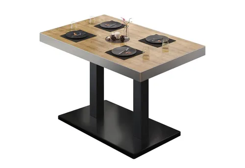 BM Bistrotisch Eiche Schwarz 130x80 cm