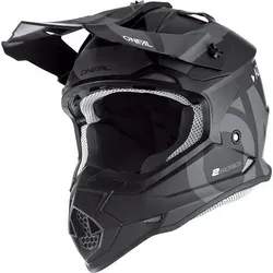 ONeal 2SRS Slick S23 Motocrosshelm - Matt Schwarz/Grau - S - Motorradhelm mit ABS-Außenschale, optimaler Luftzirkulation und ECE 22.06 Zertifizierung für maximale Sicherheit. Komfortables, waschbares Innenfutter und einfacher Gurtverschluss für perfekten Sitz.