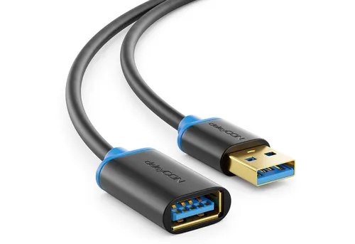 deleyCON deleyCON 5m USB3.0 Super Speed Verlängerungskabel USB A-Stecker zu USB-Kabel