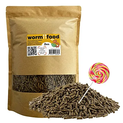 WormFood, Proteinfutter für Regenwürmer | Ideal für Zucht und Aufzucht (2kg)