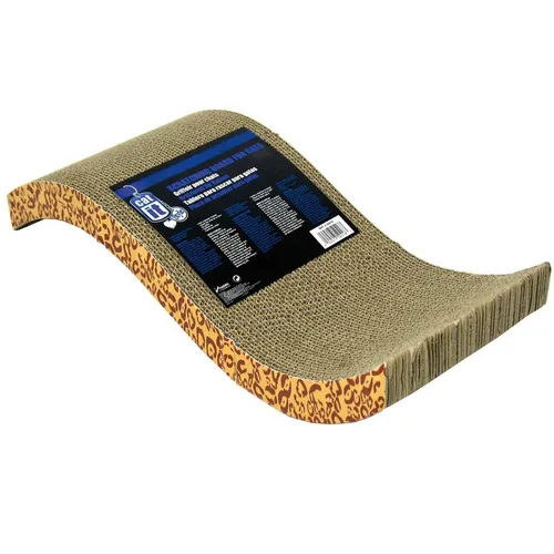 Catit Kratzpappe für Katzen - S-Form Kratzer mit Katzenminze, 55,8 cm lang und mit attraktivem Tiermuster