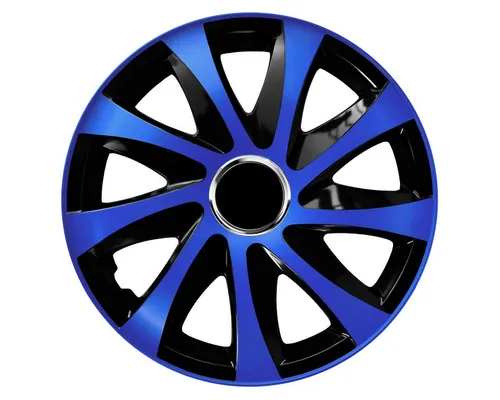 NRM Radkappe DRIFT Extra 13 Zoll in Blau/Schwarz – 4er Set für Stahlfelgen - Hochwertige Radzierblenden für Stahlfelgen, einfach zu montieren mit Federring. Perfekte Passform und modernes Design in Blau/Schwarz. Set bestehend aus 4 Radkappen.