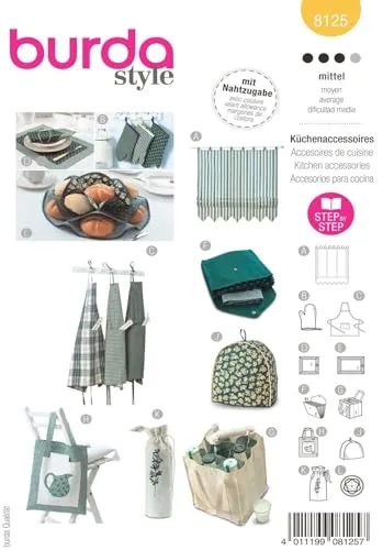 burda style Papier-Schnittmuster #8125 Küchenaccessoires | mit Nahtzugabe