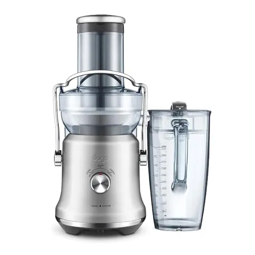 SAGE SJE530BSS4EE1 the Nutri Juicer Cold Plus Entsafter - Hochleistungs-Entsafter mit 1300 Watt, platzsparendem Design und 88 mm breitem Einfüllschacht für schnelle Zubereitung, ideal für frischen Saft in einem 2-Liter-Hochleistungskrug.