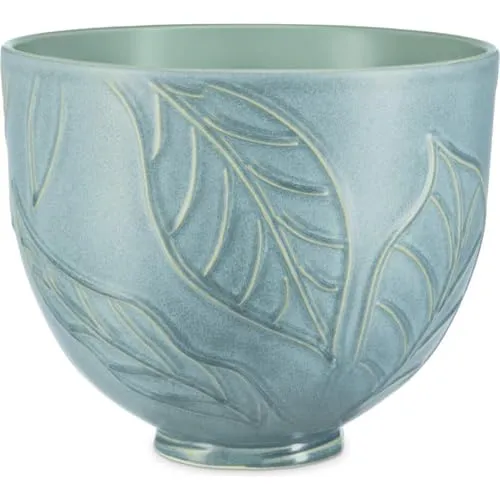 KitchenAid Keramikschüssel 4,7l Spring Leaves - Küchengeräte-Zubehör, stilvolle und strapazierfähige Schüssel mit einzigartigem Blattmuster, ideal für kippbare Küchenmaschinen und vielseitig einsetzbar.