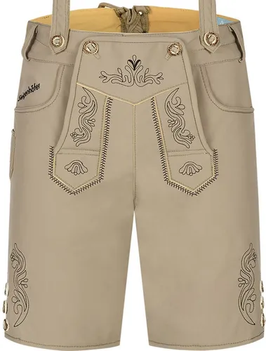 Steigenhöfer Manufaktur Kurze Trachten Softshell Hose Lukas - Trachtenlederhose für Herren, wasser- und windabweisend mit verstellbaren Trägern – ideal für Oktoberfest und Outdoor-Aktivitäten.