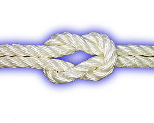 Handelsminister.com 10mm Polyester-Seil 3-schäftig gedreht 1560kg 10m weiß Festmacher Ankerleine PES Leine Reepschnur