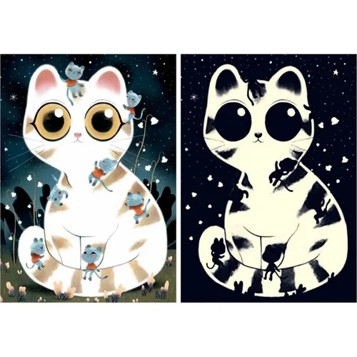 djeco Beleuchtetes Puzzle Niedliche Katzen 50 Teile von Djeco