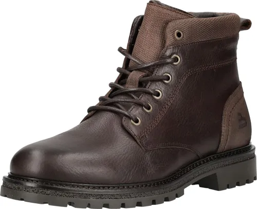 Bullboxer Schnürstiefelette aus Leder in Dunkelbraun 44 EU - Modische Schnürstiefelette aus hochwertigem Leder mit bequemem Blockabsatz und robuster Gummisohle. Ideal für den Alltag und lässige Outfits.