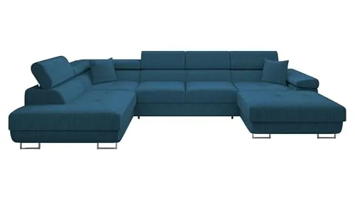 Mirjan24 Ecksofa Torezio Bis Cord mit Bettkasten - Sofas & Couches: Flexibles Ecksofa mit Schlaffunktion und großzügiger Schlaffläche von 268 x 124 cm, ideal für Gästeübernachtungen.