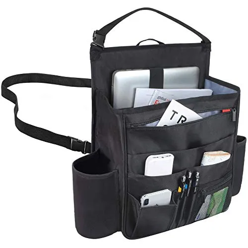 Luxja Auto Rücksitz Organizer - Praktischer Autositz Organizer für Laptop & Tablets - Rückenlehnen- & Utensilientaschen: Hochwertiger, wasserabweisender Organizer mit mehreren Fächern für Laptop, Tablets und Getränke - hält Ihr Auto ordentlich und organisiert.