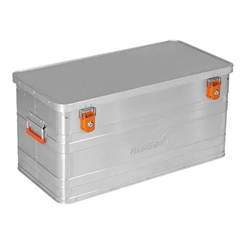 ALUBOX Alukiste Economy B90 - 92 Liter, abschließbar - Transportbox mit 92 Litern Volumen, stabil und witterungsbeständig. Ideal für sichere Aufbewahrung und Transport, inkl. abschließbarem Deckel und Zylinderschlössern.