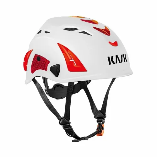 KASK Industrieschutzhelm SUPERPLASMA AQ HI VIZ weiss/rot - Schutzhelm & Anstoßkappen, mit hoher Sichtbarkeit für maximale Sicherheit bei Arbeiten im Freien.