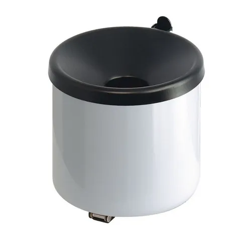 PROREGAL® Runder feuerlöschender Wandaschenbecher, 2L in weiß von PROREGAL®