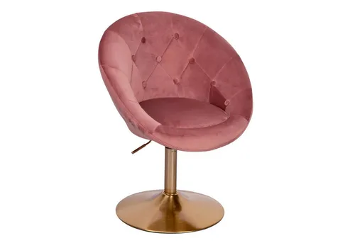 Wohnling Loungesessel Samt Rosa/Gold Design Drehstuhl - Lounge- & Cocktailsessel mit elegantem Chesterfield Design aus hochwertigem Samt, ideal für stilvolle Wohnräume und entspannte Momente.