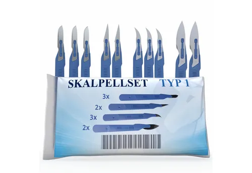 Horn Medical Bastelmesserklinge Horn Medical Einweg-Skalpell-Set Typ I - 10 Skalpelle in 4 Größen (präzises Schneiden, 10-St., einzeln steril verpackt), für medizinischen Bedarf, DIY, Bastler, Modellbau etc.