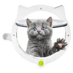 Katzenklappe Magnetisch Kunststoff 4 Verriegelungsmodi Weiß