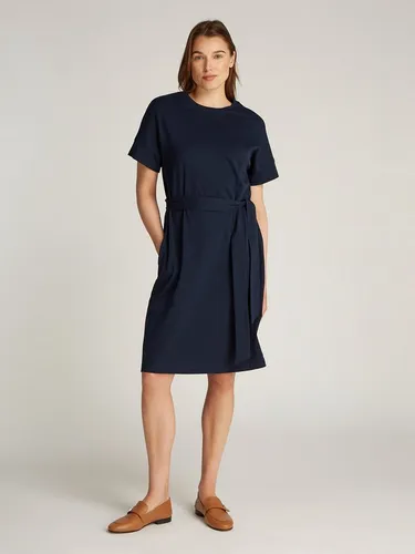 Tommy Hilfiger A-Linien-Kleid COTTON INTERLOCK SHORT DRESS in blau von Tommy Hilfiger