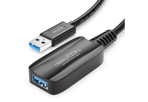 deleyCON deleyCON 5m Aktive USB Verlängerung USB 3.2 Gen1 mit 5GBit/s USB-A USB-Kabel