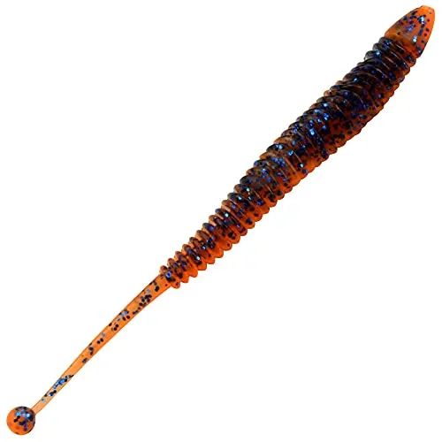 FTM Omura Baits Snake 8,4cm 1,4g - 10 Forellenköder, Geschmack:Knoblauch, Farbe:blau mit Glitter-neon orange