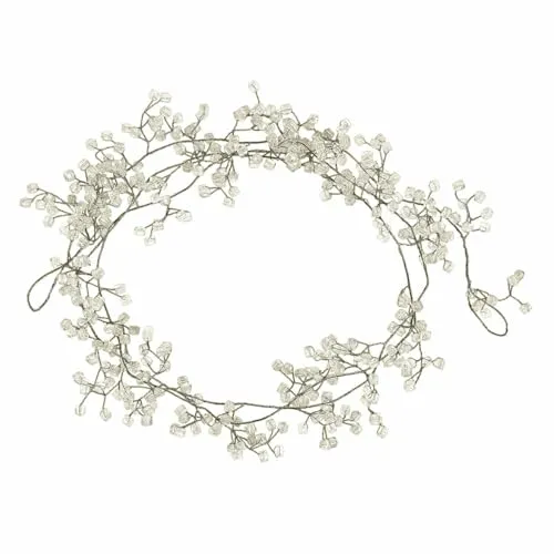 Loberon Girlande Claix, hübsche Optik von Eiskristallen, biegsam & flexibel zu dekorieren, Weihnachten, Christbaumschmuck, Weihnachtsdekoration, Eisen, Acrylglas, Silber