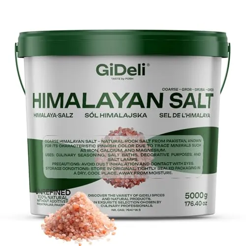 GiDeli Himalaya Salz grob 5 kg rosa naturbelassen unraffiniert aus Punjab Pakistan für Küche Bäder Salzlampen Dekoration Salt Range Pakistan