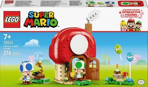 LEGO Super Mario 72041 Party bei Toads Haus - LEGO Set mit 276 Teilen für ab 7 Jahren, kreatives Spielerlebnis mit interaktiven Figuren und Herausforderungen für stundenlangen Spielspaß.